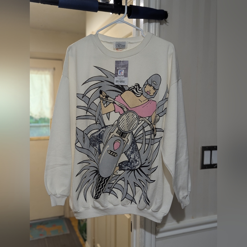 Bala Classic White Apparel Vintage Motorcycle Sweater